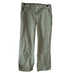 Cat & Jack Girls Pants Size 10 Olive Green Straight Leg Stretch 5-Pocket